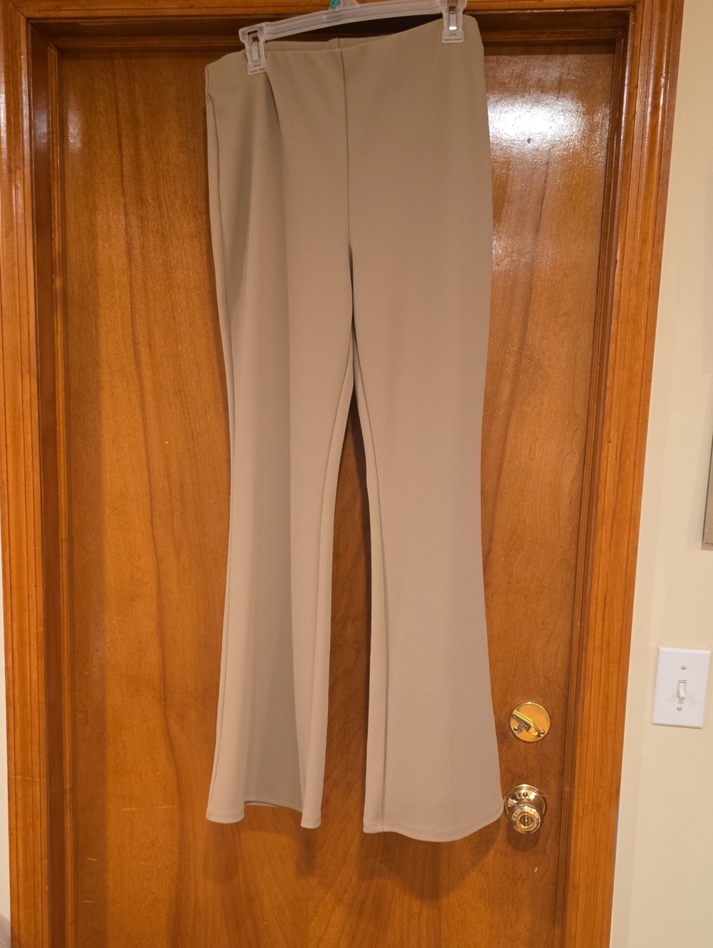 H&M Women's Beige Flared Dress Pants